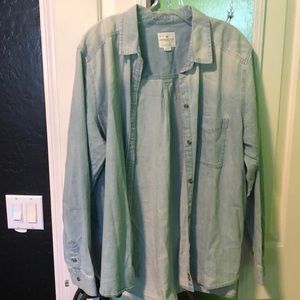 Light wash denim button up